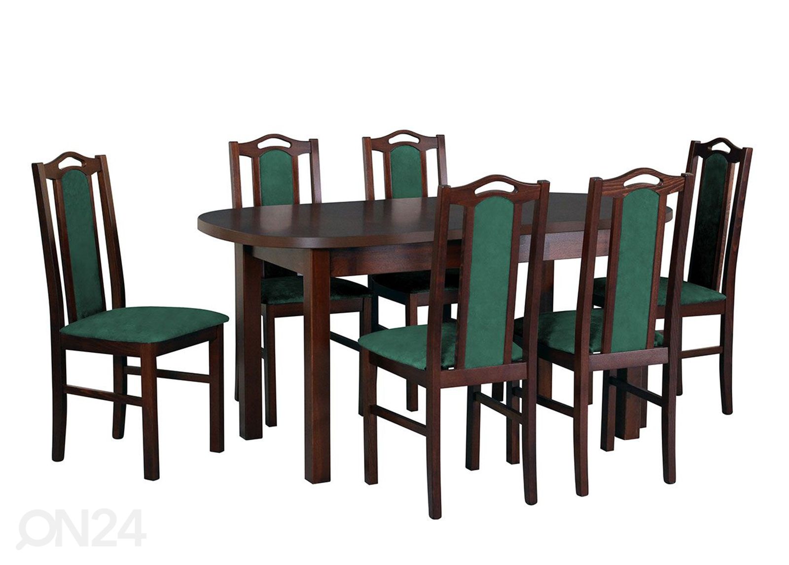 Jatkettava ruokapöytä 80x160-200 cm + 6 tuolia kuvasuurennos