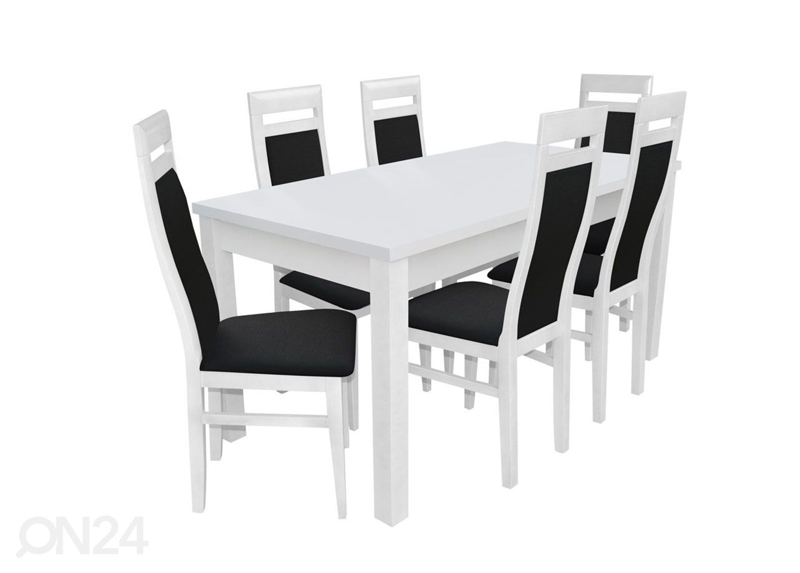Jatkettava ruokapöytä 80x160-200 cm + 6 tuolia kuvasuurennos