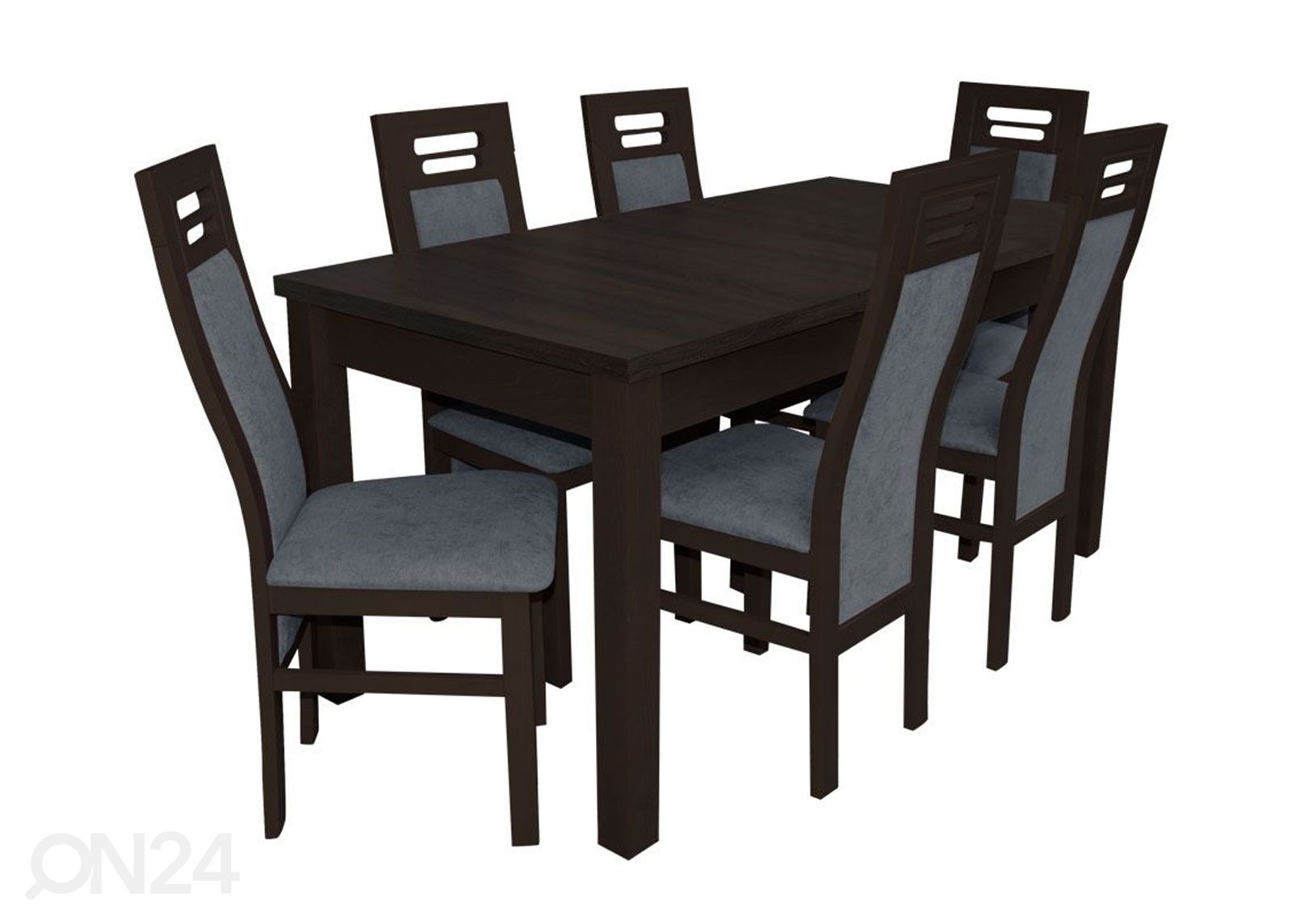 Jatkettava ruokapöytä 80x160-200 cm + 6 tuolia kuvasuurennos