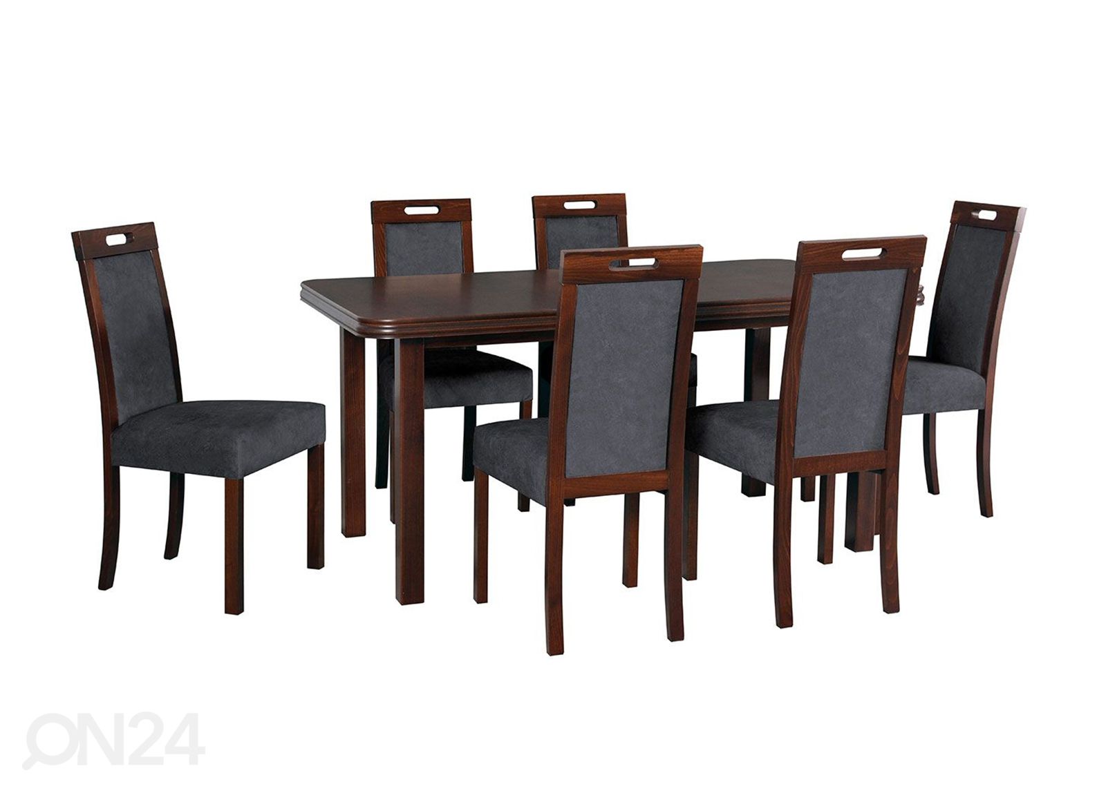Jatkettava ruokapöytä 90x160-200 cm + 6 tuolia kuvasuurennos