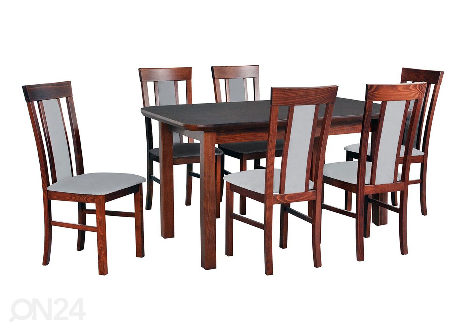 Jatkettava ruokapöytä 90x160-200 cm + 6 tuolia kuvasuurennos