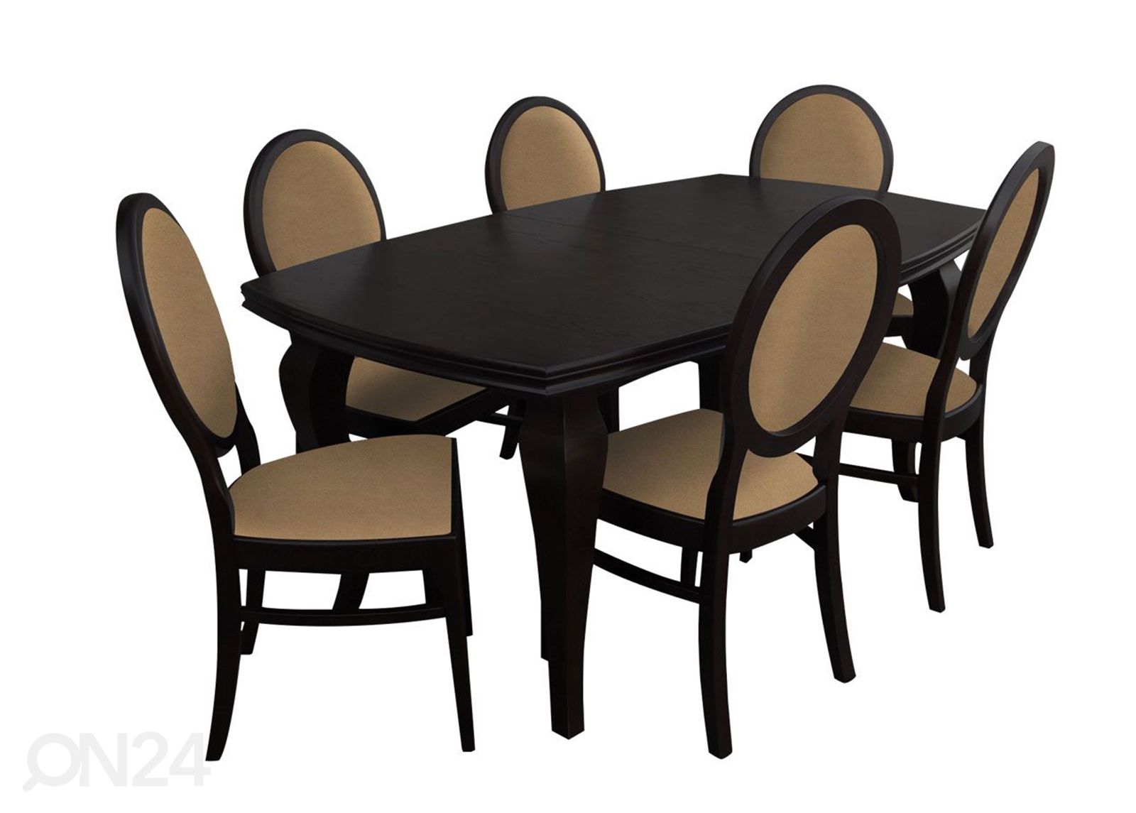 Jatkettava ruokapöytä 90x170-250 cm + 6 tuolia kuvasuurennos