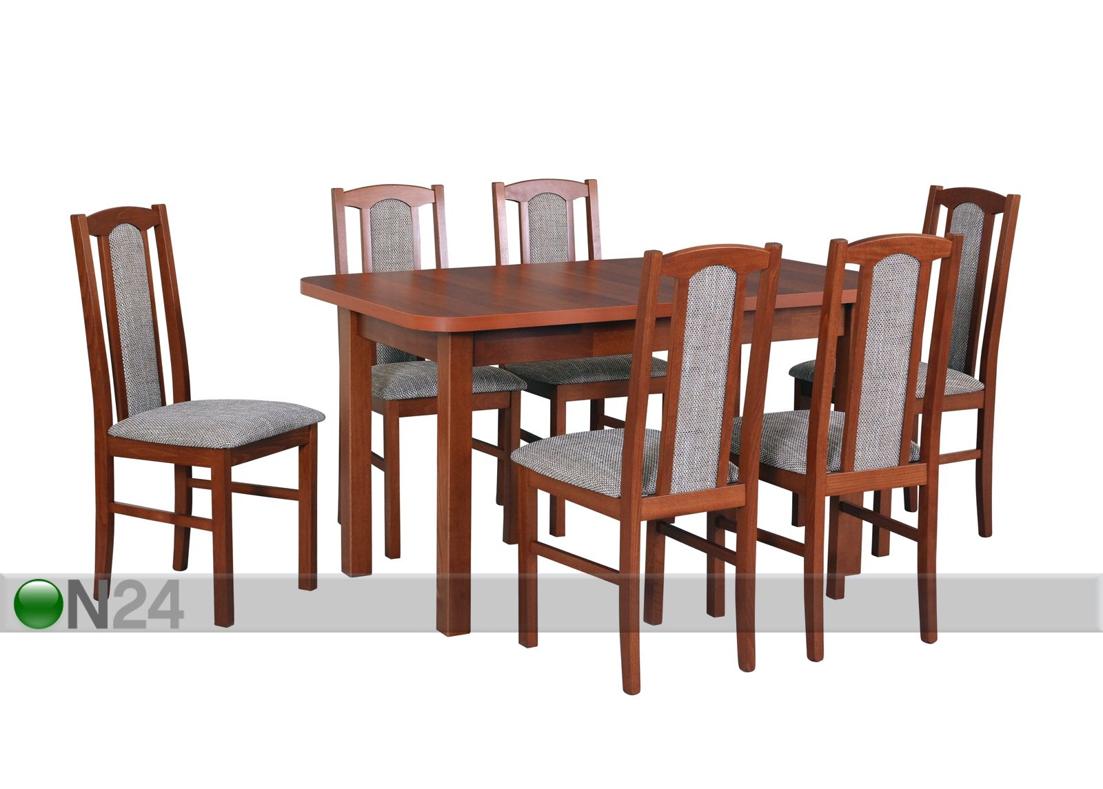 Jatkettava ruokapöytä ja 6 tuolia kuvasuurennos