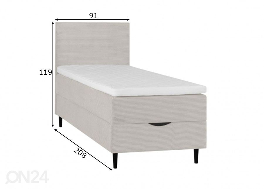 Jenkkisänky Laara 90x200 cm kuvasuurennos mitat