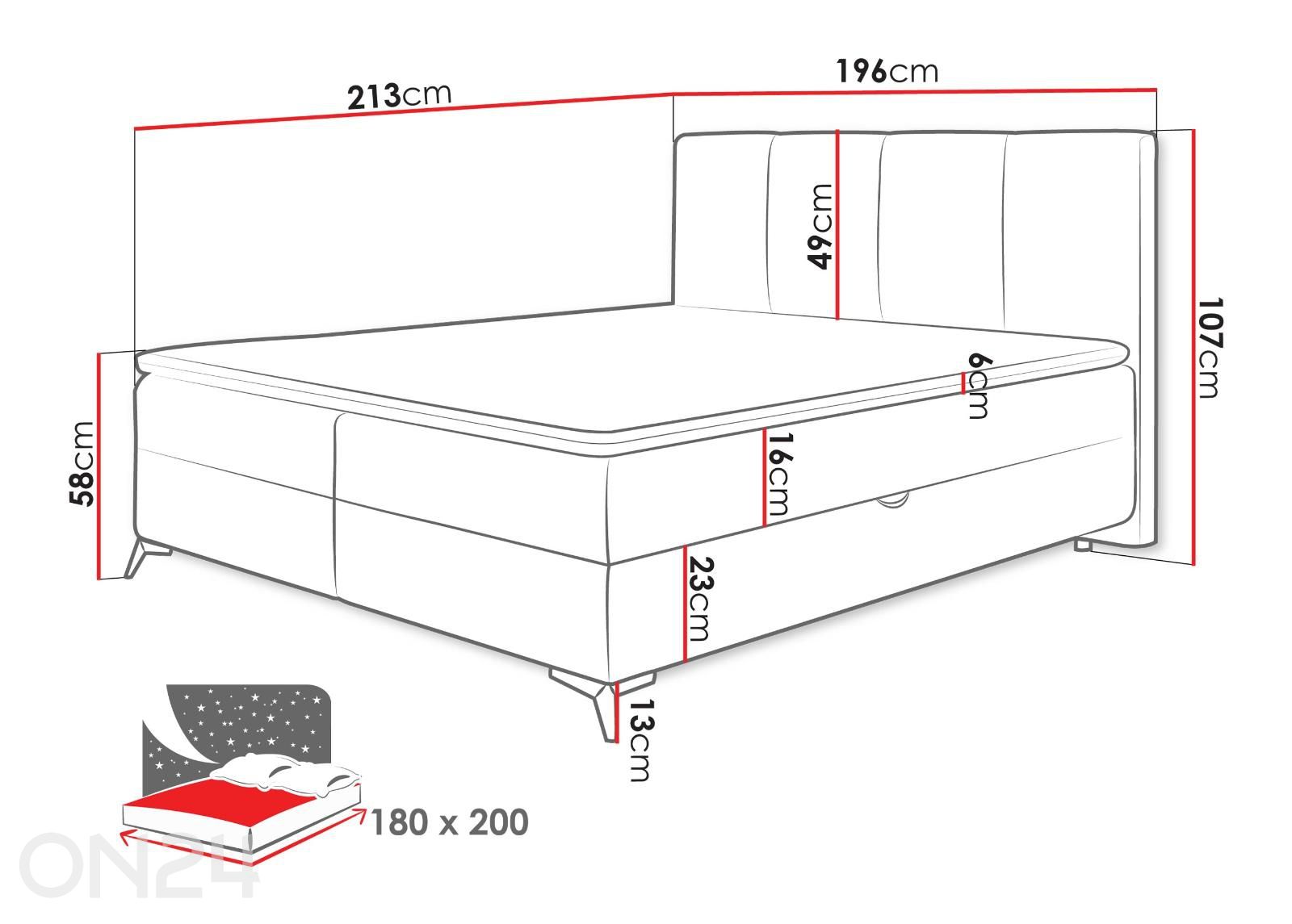 Jenkysänkky Eco 180x200 cm kuvasuurennos mitat