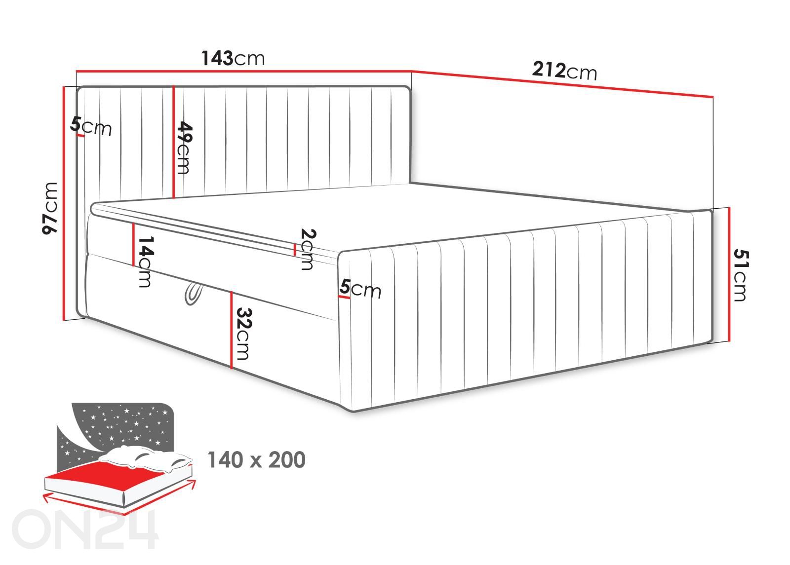 Jenkysänkky Tirulo FIX 140x200 cm kuvasuurennos mitat