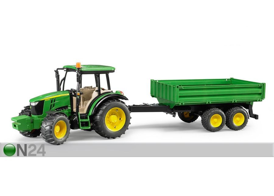 JOHN DEERE 5115M peräkärryllä 1:16 BRUDER kuvasuurennos