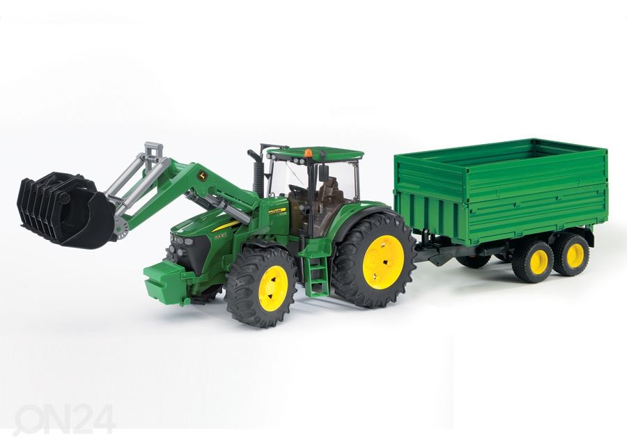 JOHN DEERE 7930 kauhalla ja peräkärryllä 1:16 BRUDER kuvasuurennos