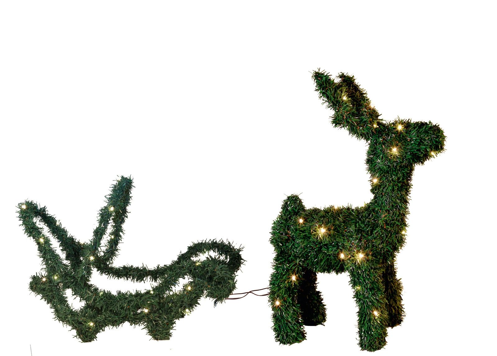 Joulukoriste ulkotiloihin REINDEER / SLEDGE 65 cm kuvasuurennos