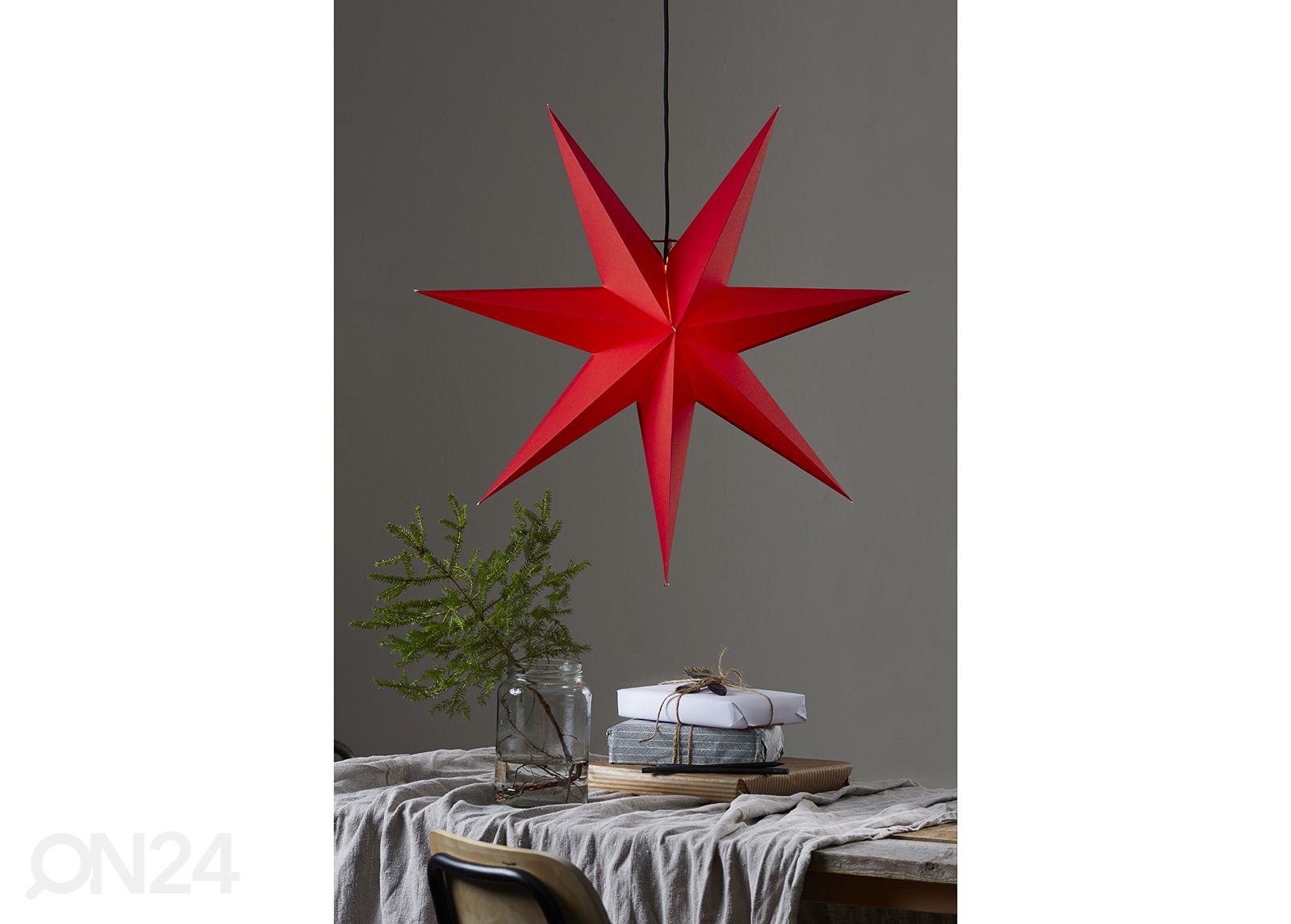 Joulutähti Rozen 70 cm, punainen kuvasuurennos