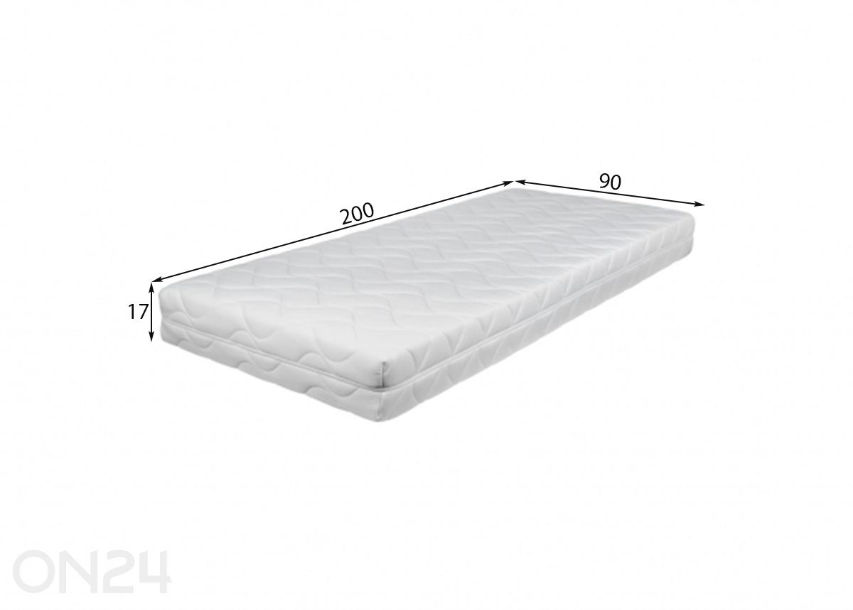 Joustinpatja Wendre Comfort 90x200 cm kuvasuurennos mitat