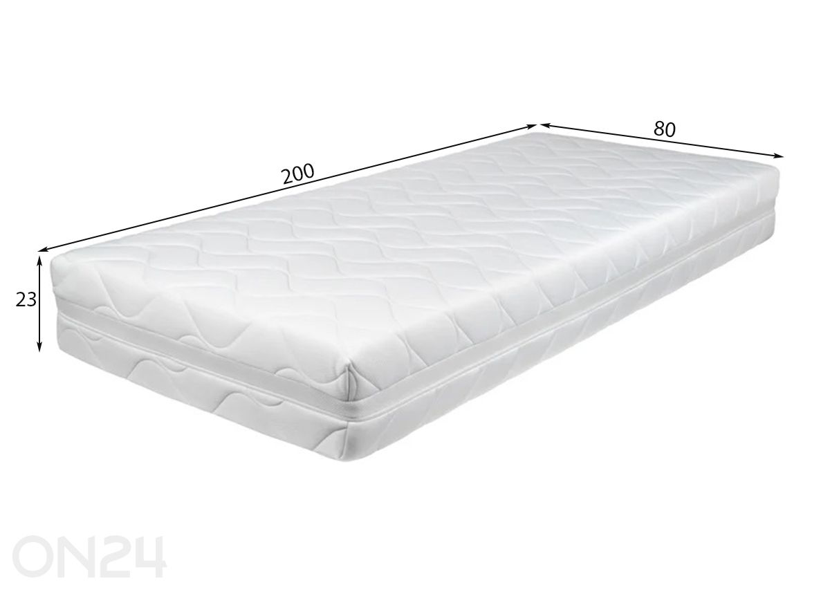 Joustinpatja Wendre Lux 80x200 cm kuvasuurennos mitat