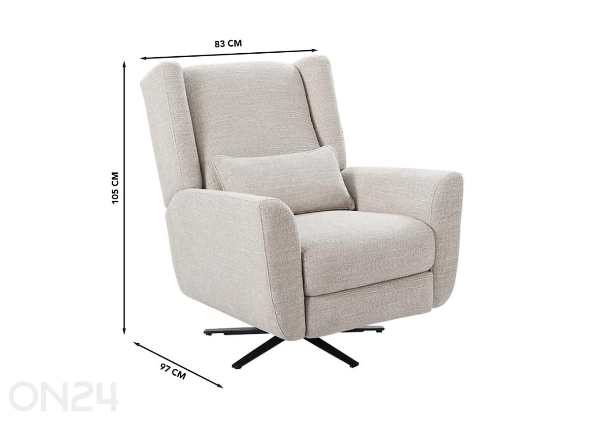 Kääntyvä mekanismituoli recliner Milo kuvasuurennos