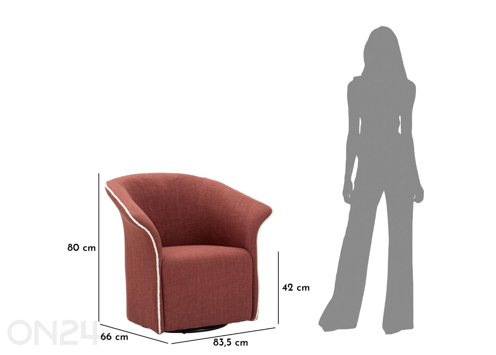 Kääntyvä nojatuoli Siena kuvasuurennos mitat
