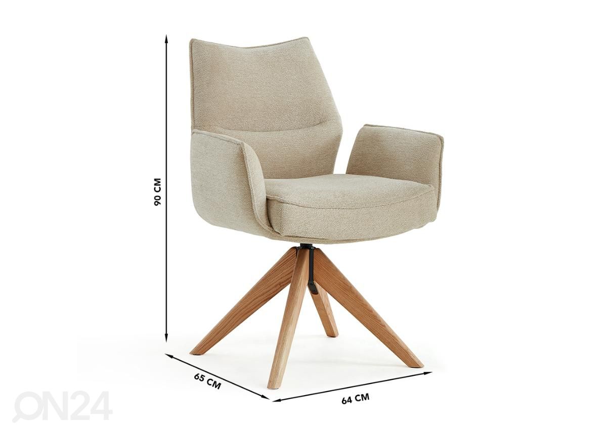 Kääntyvä ruokatuoli kuvasuurennos mitat