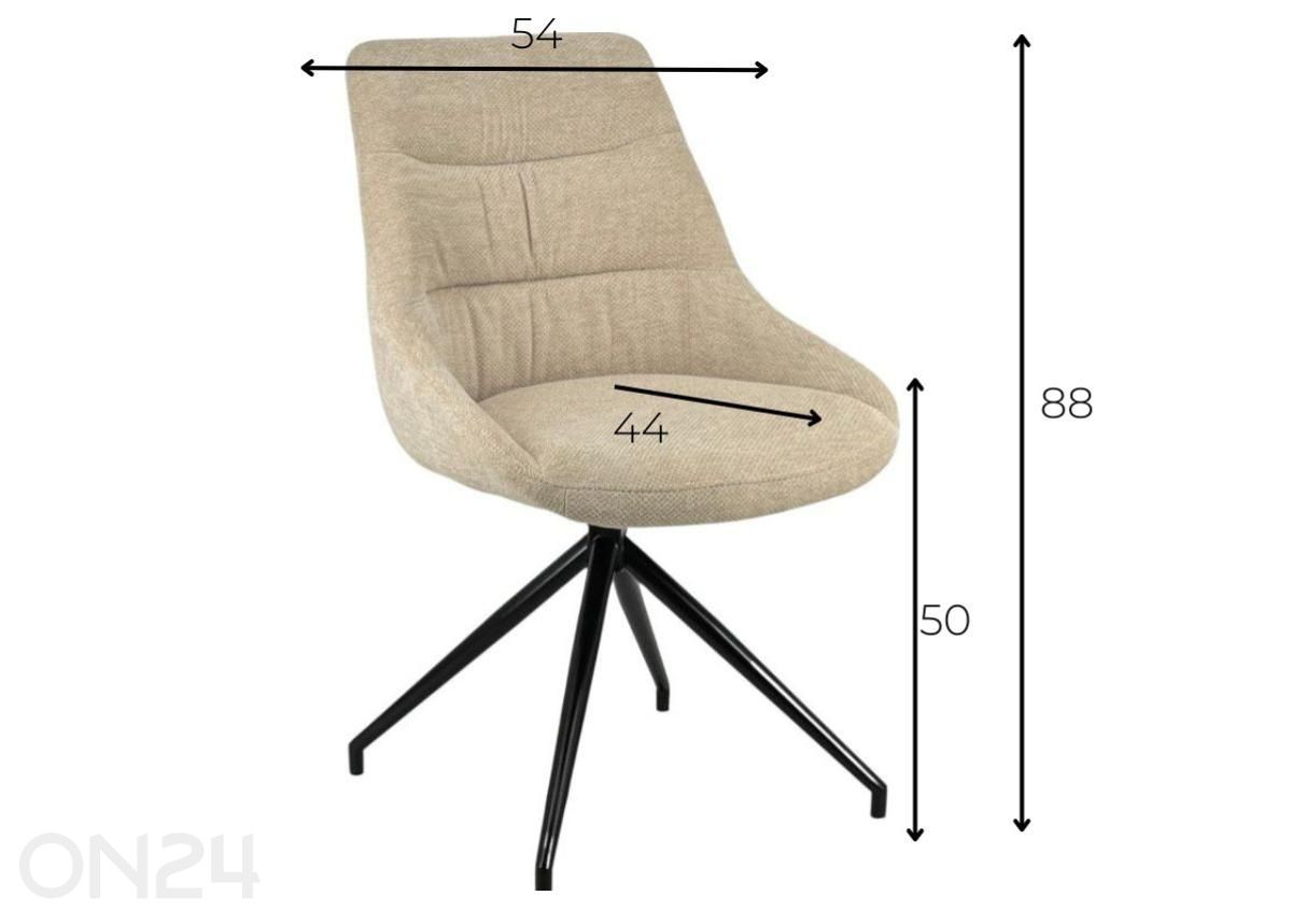 Kääntyvä tuoli Birge karri kuvasuurennos mitat