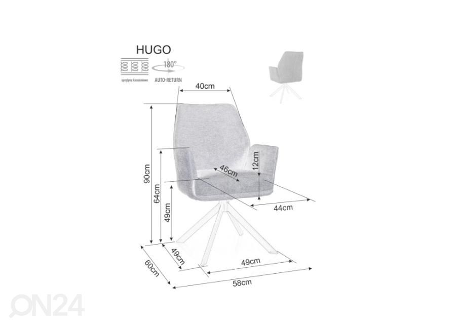 Kääntyvä tuoli Hugo kuvasuurennos mitat