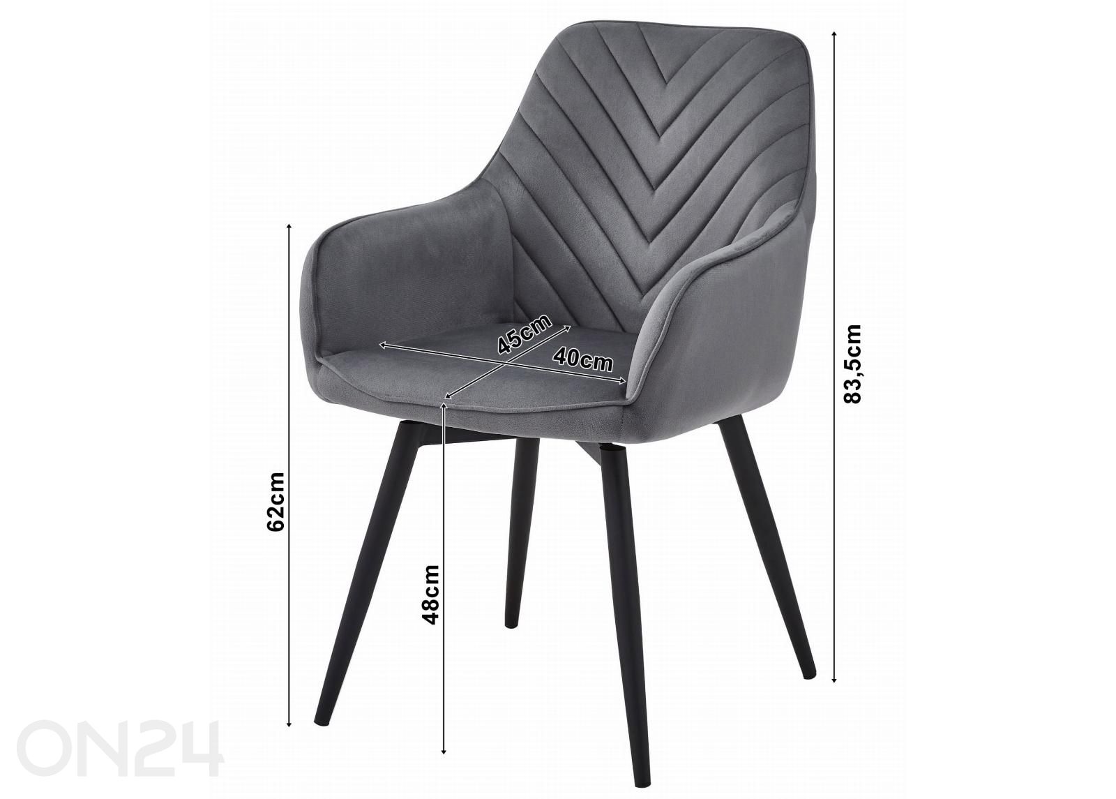 Kääntyvä tuoli Nana 360 kuvasuurennos mitat