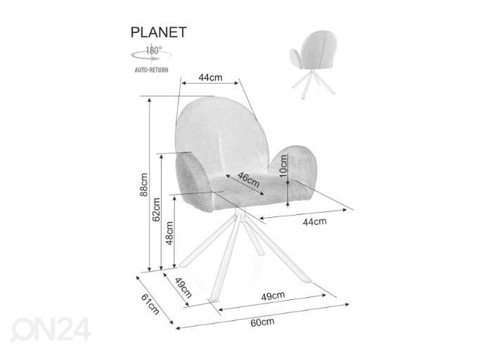 Kääntyvä tuoli Planet kuvasuurennos mitat