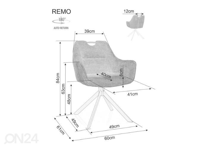 Kääntyvä tuoli Remo kuvasuurennos mitat