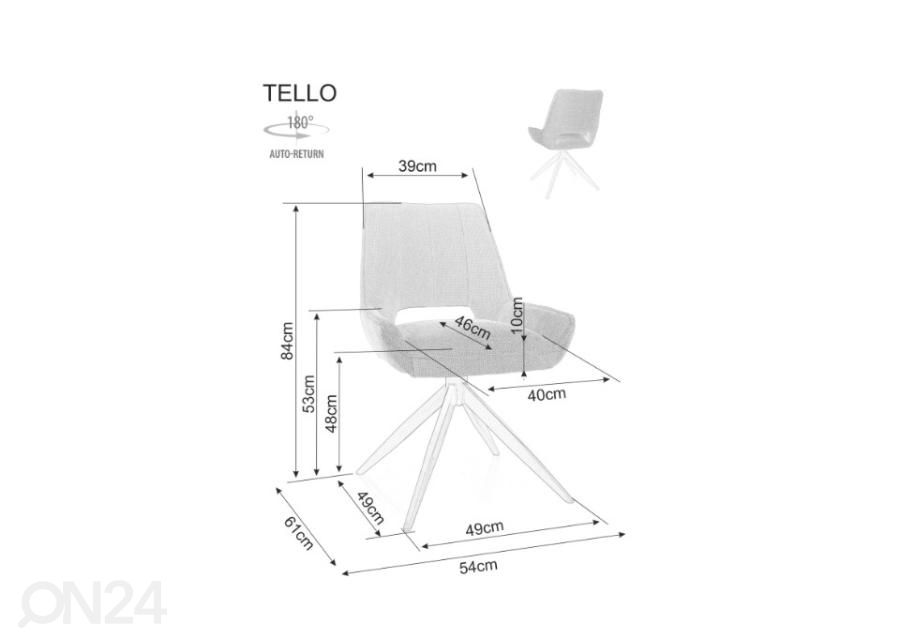Kääntyvä tuoli Tello kuvasuurennos mitat