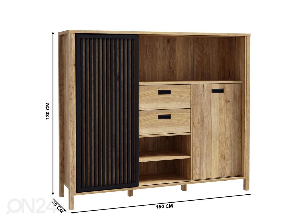 Kaappi 150 cm kuvasuurennos mitat