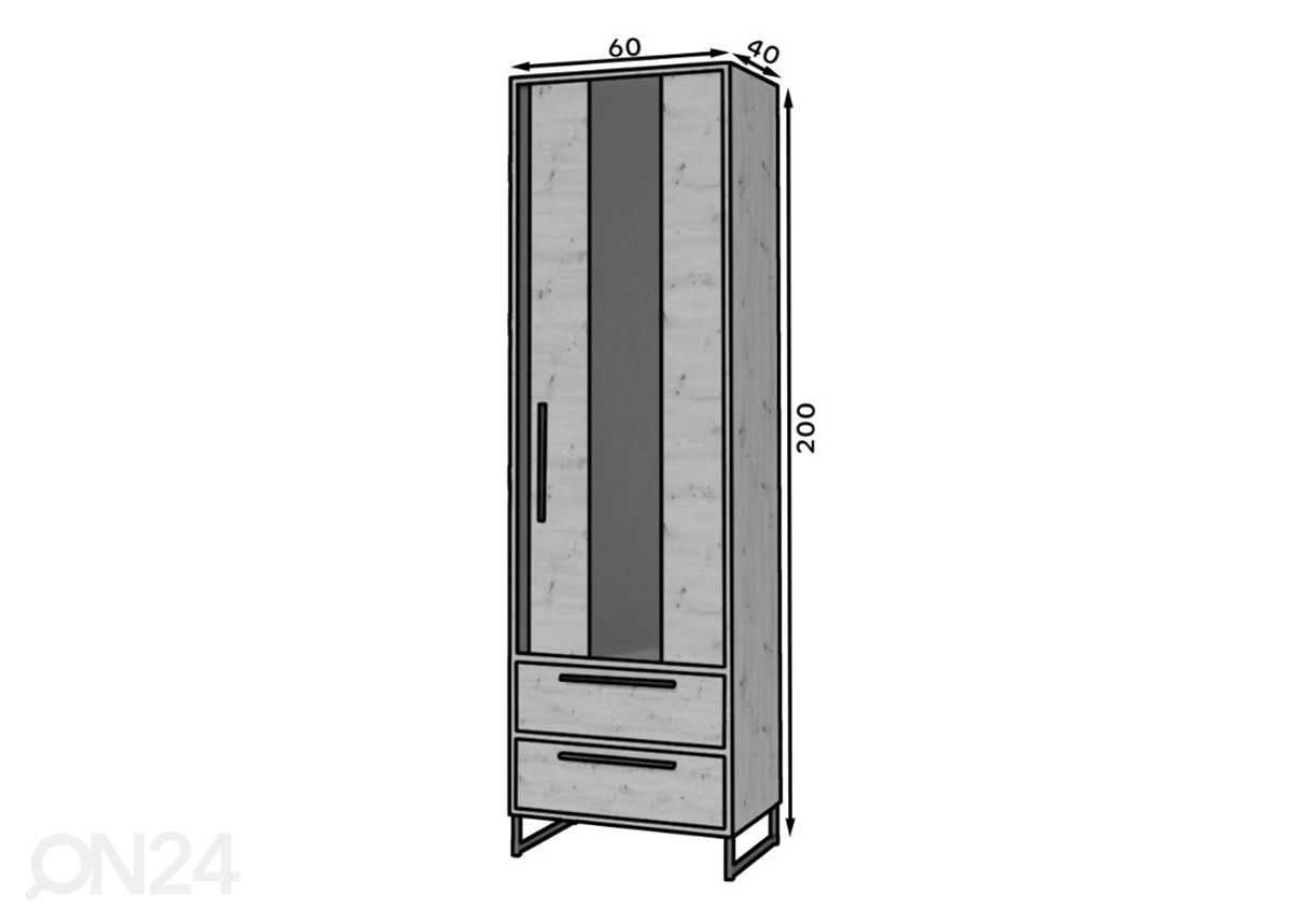 Kaappi Alam 60 cm kuvasuurennos mitat