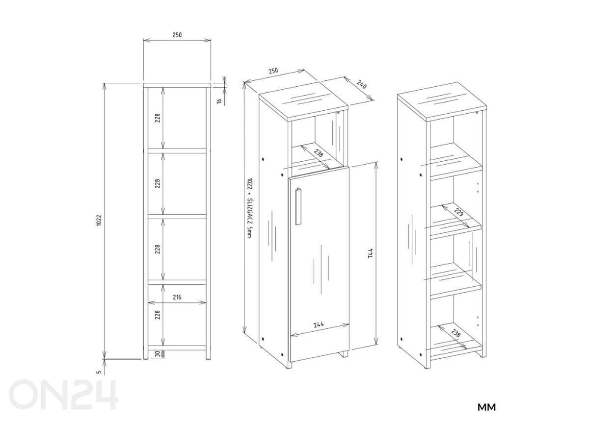 Kaappi Alvo kuvasuurennos mitat