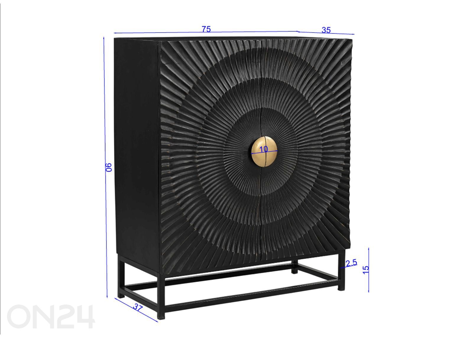 Kaappi Black Smooth 75 cm kuvasuurennos mitat