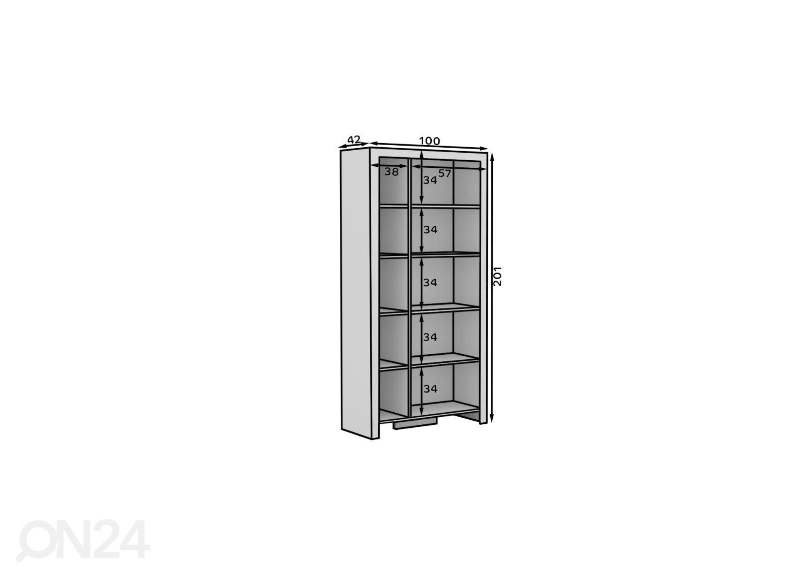 Kaappi Cely 100 cm kuvasuurennos mitat