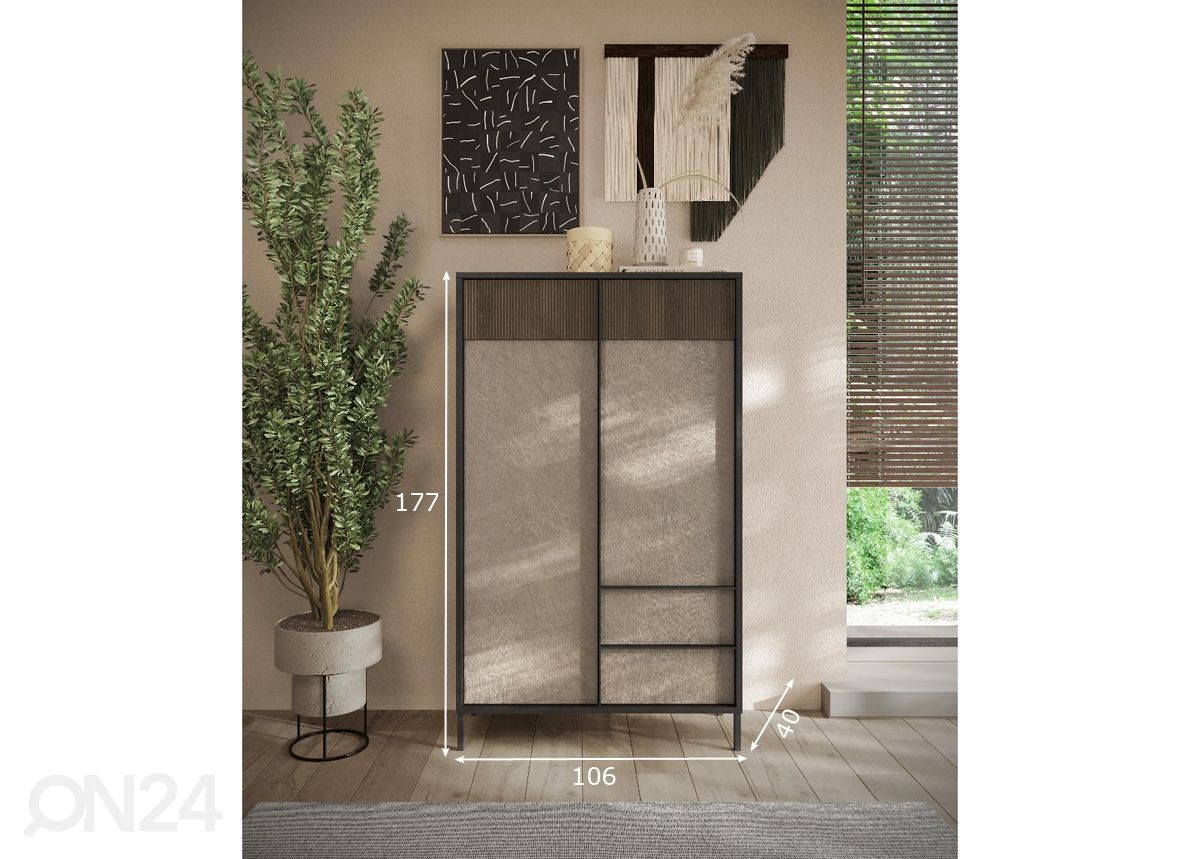 Kaappi/hylly 106 cm, beige/mercury kuvasuurennos mitat