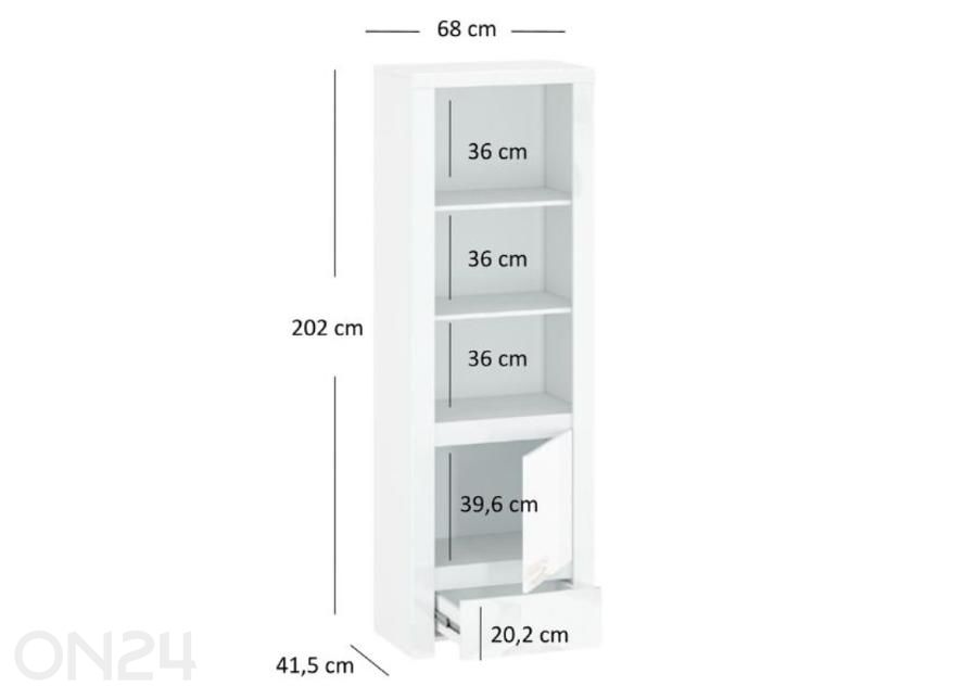 Kaappi Lingo 68 cm kuvasuurennos mitat