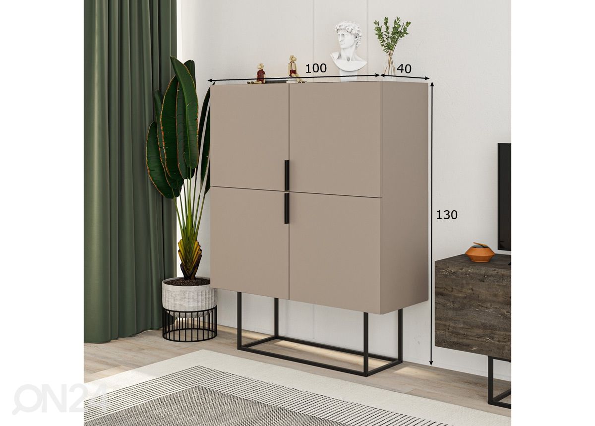 Kaappi Titan Mocca 100 cm kuvasuurennos mitat