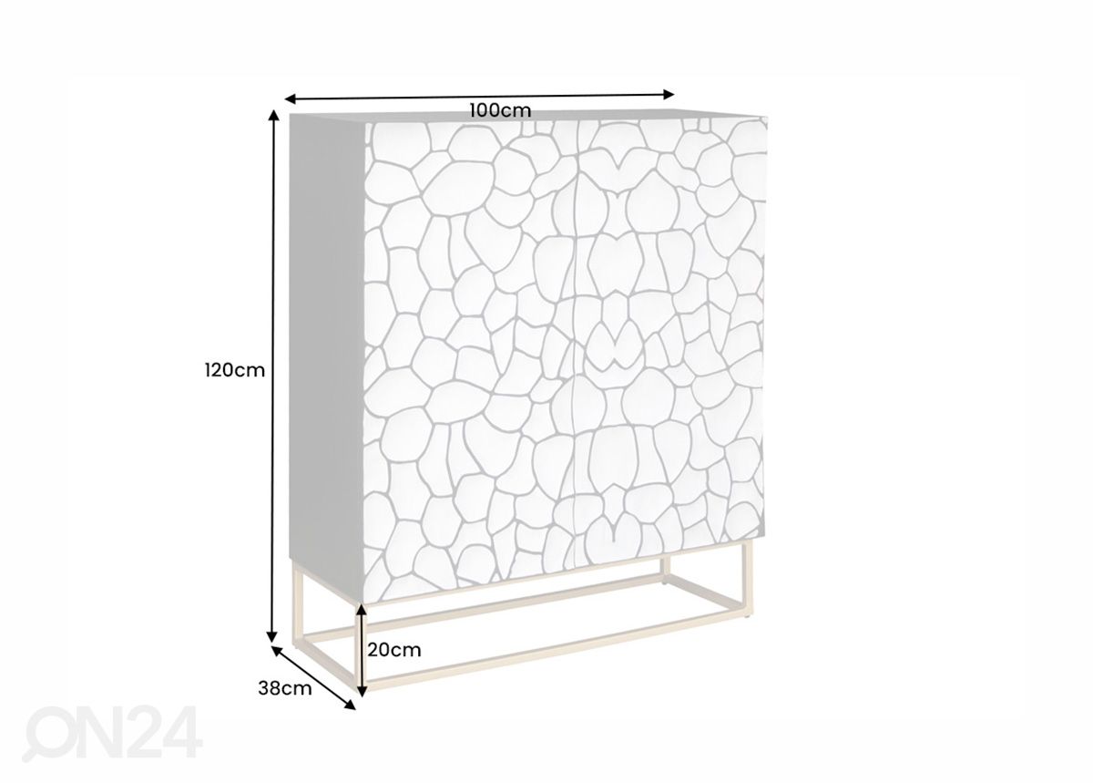 Kaappi Vulcano 100 cm kuvasuurennos mitat