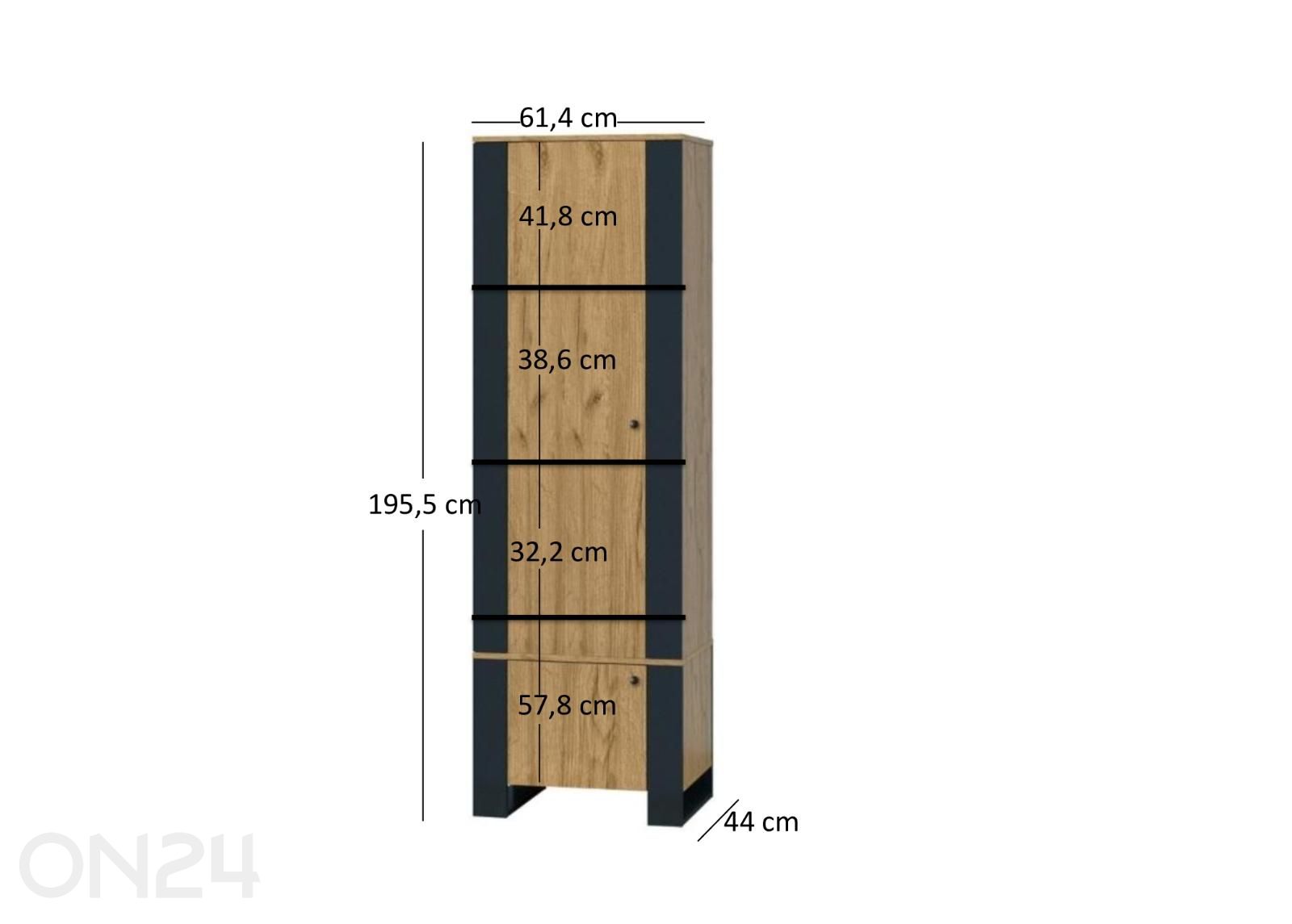 Kaappi Wood kuvasuurennos mitat