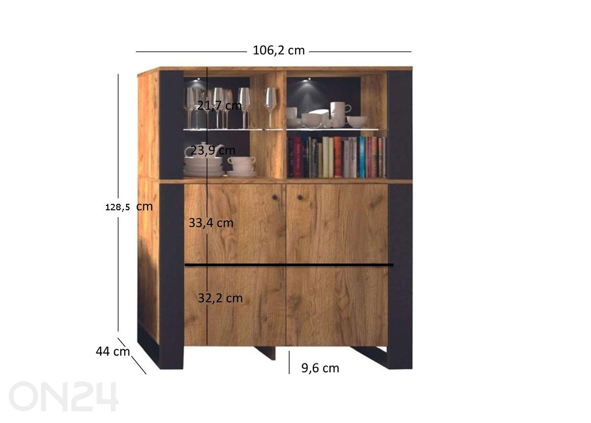 Kaappi Wood kuvasuurennos mitat