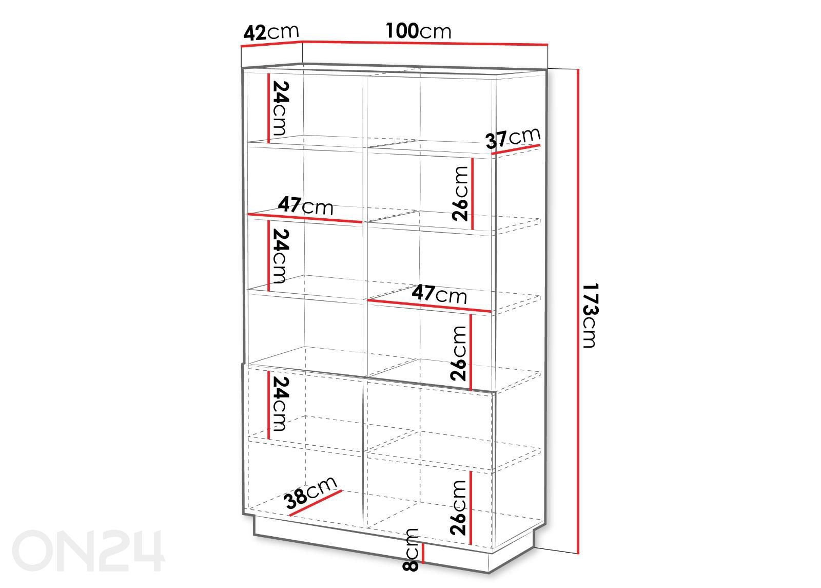 Kaappihylly Liverti, 100 cm kuvasuurennos mitat