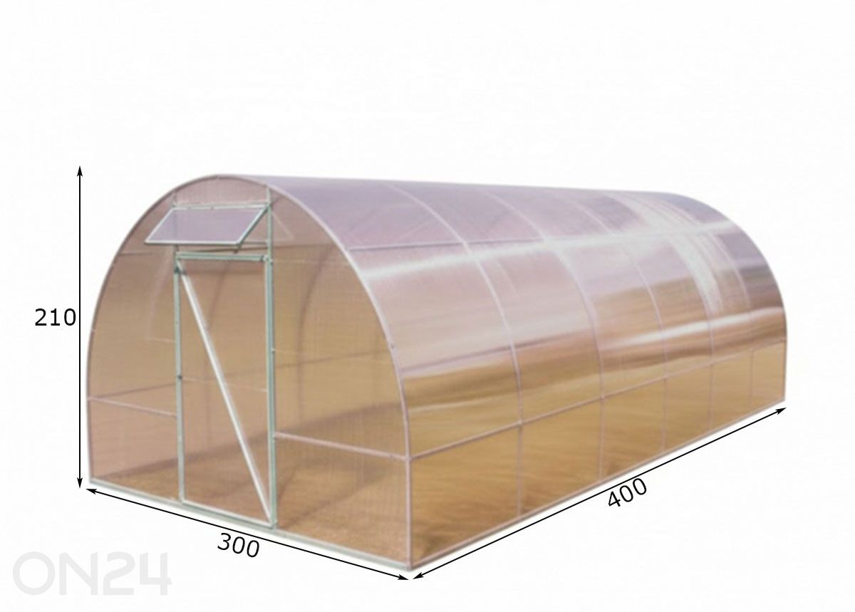 Kaarikasvihuone Nano, 4 mm 3x4 m kuvasuurennos mitat