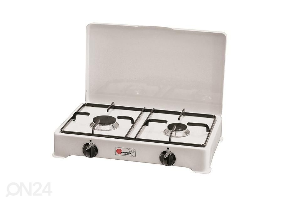 Kaasuliesi 2 poltinta 1,5+2 Kw musta ritilä Parker kuvasuurennos