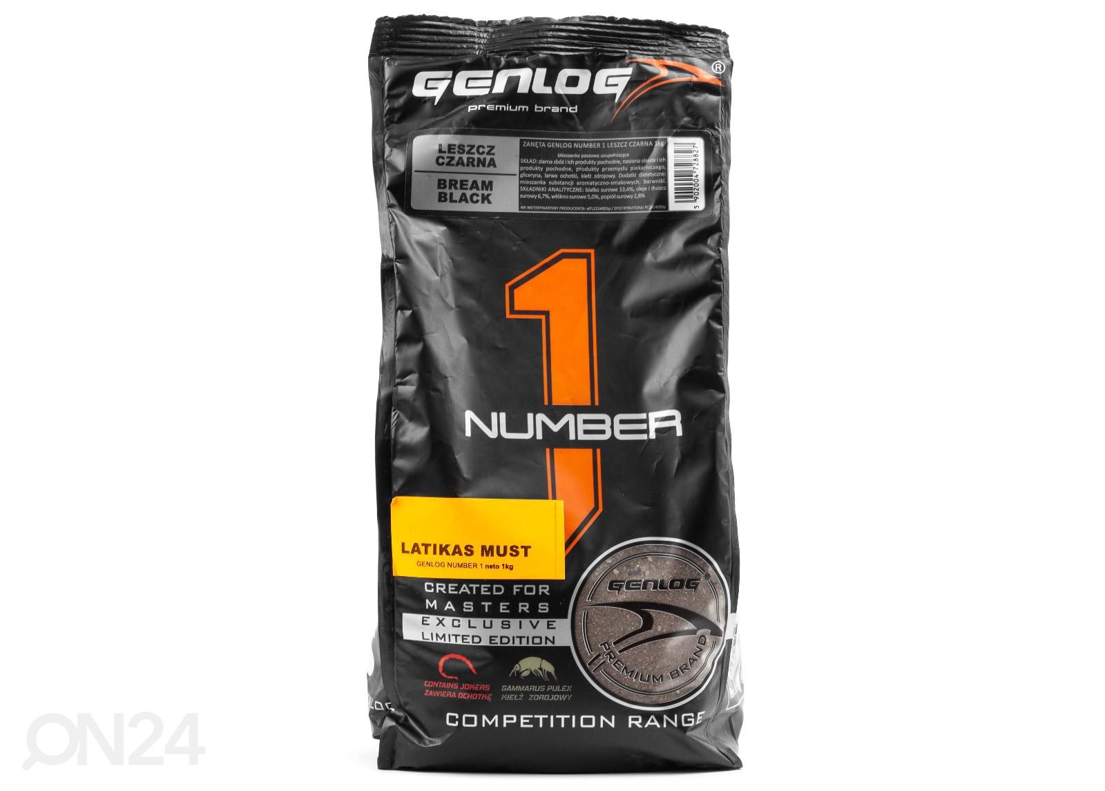 Kalanrehu Genlog no. 1 1 kg lahna, musta kuvasuurennos