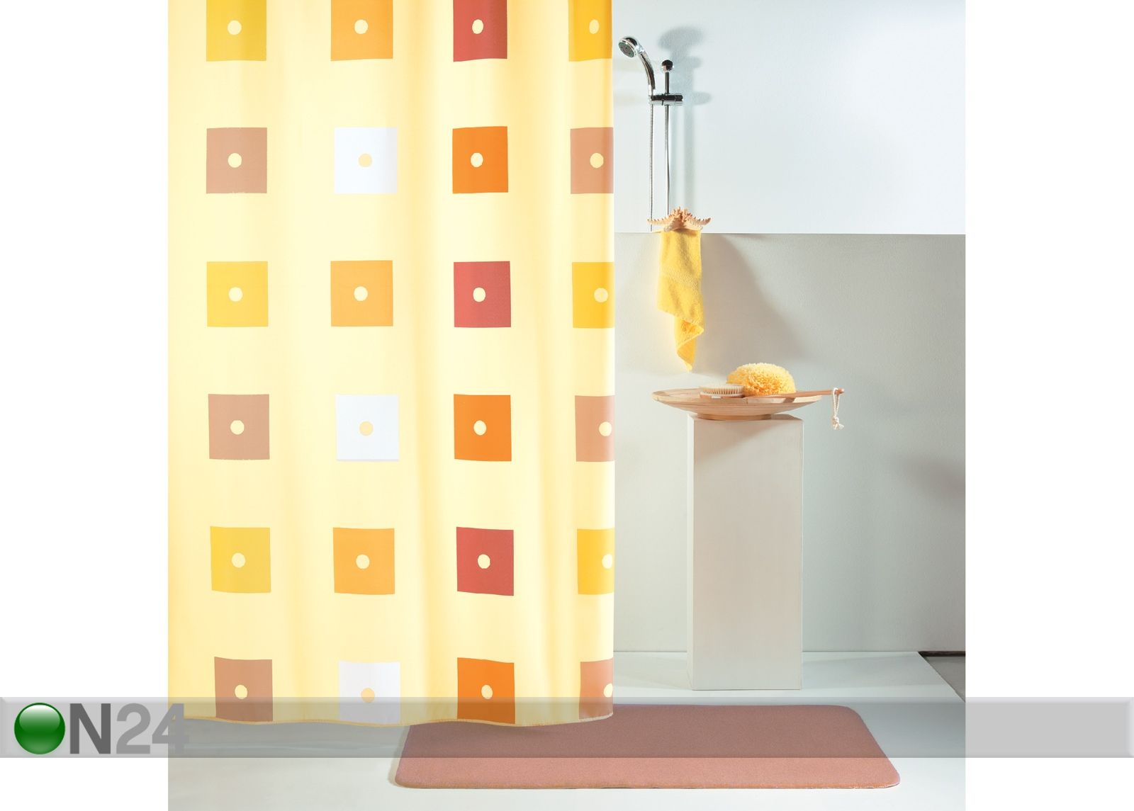 Kankainen suihkuverho CARRE 180x200 cm kuvasuurennos