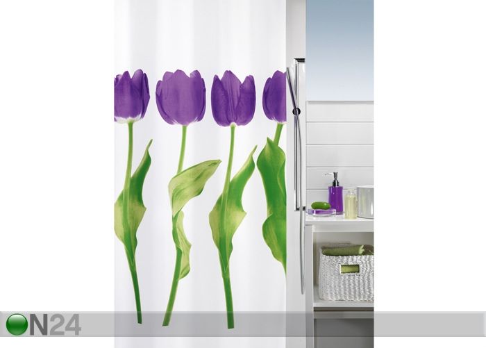 Kankainen suihkuverho TULIPA 180x200 cm kuvasuurennos