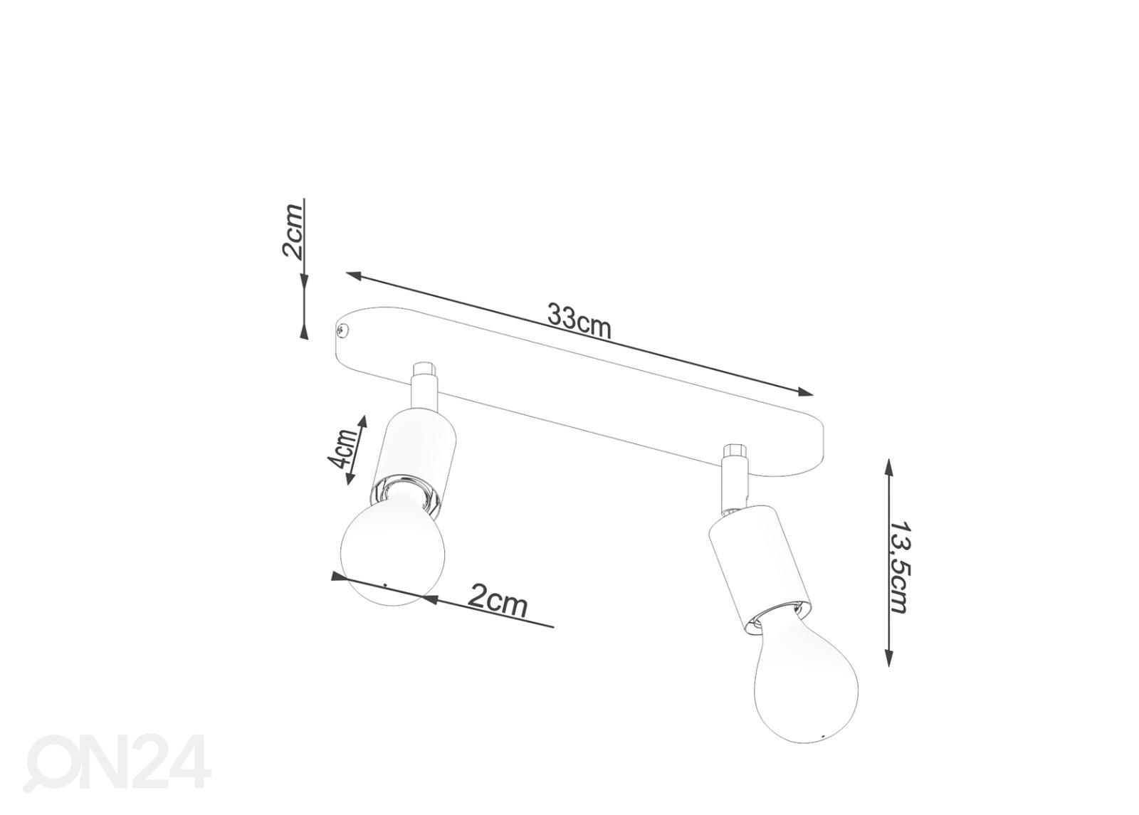 Kattovalaisin Fornes 2, musta kuvasuurennos mitat