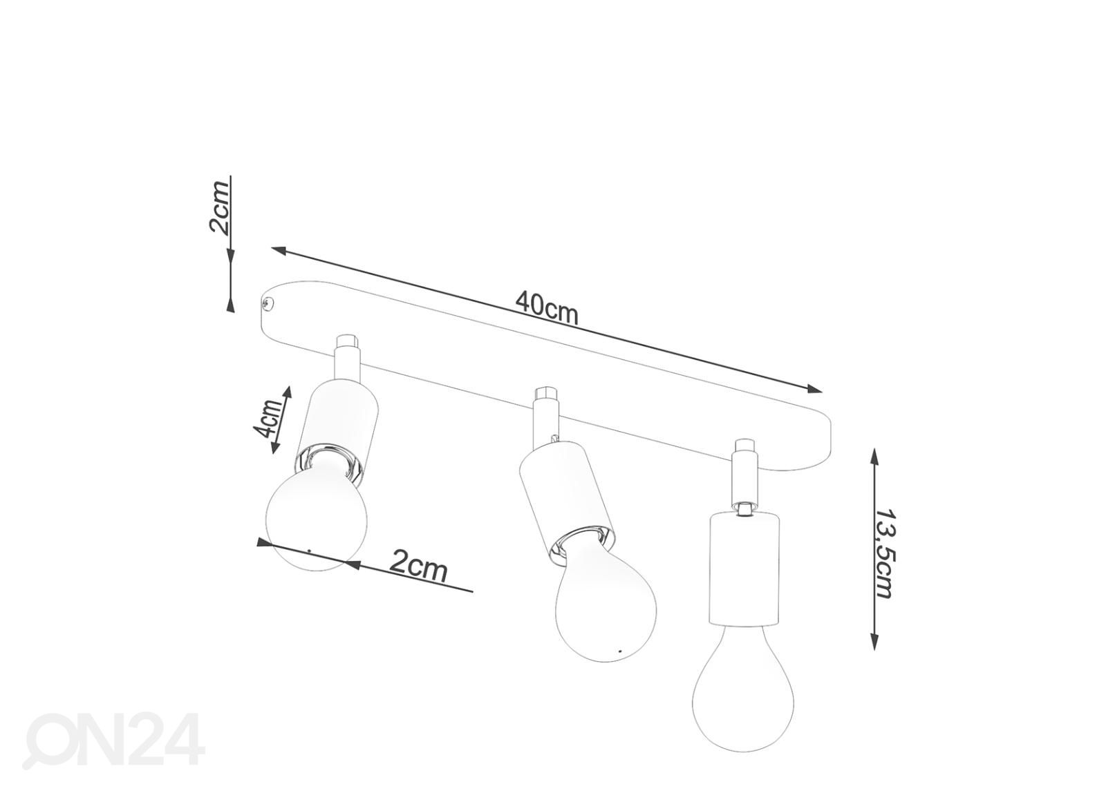 Kattovalaisin Fornes 3, musta kuvasuurennos mitat