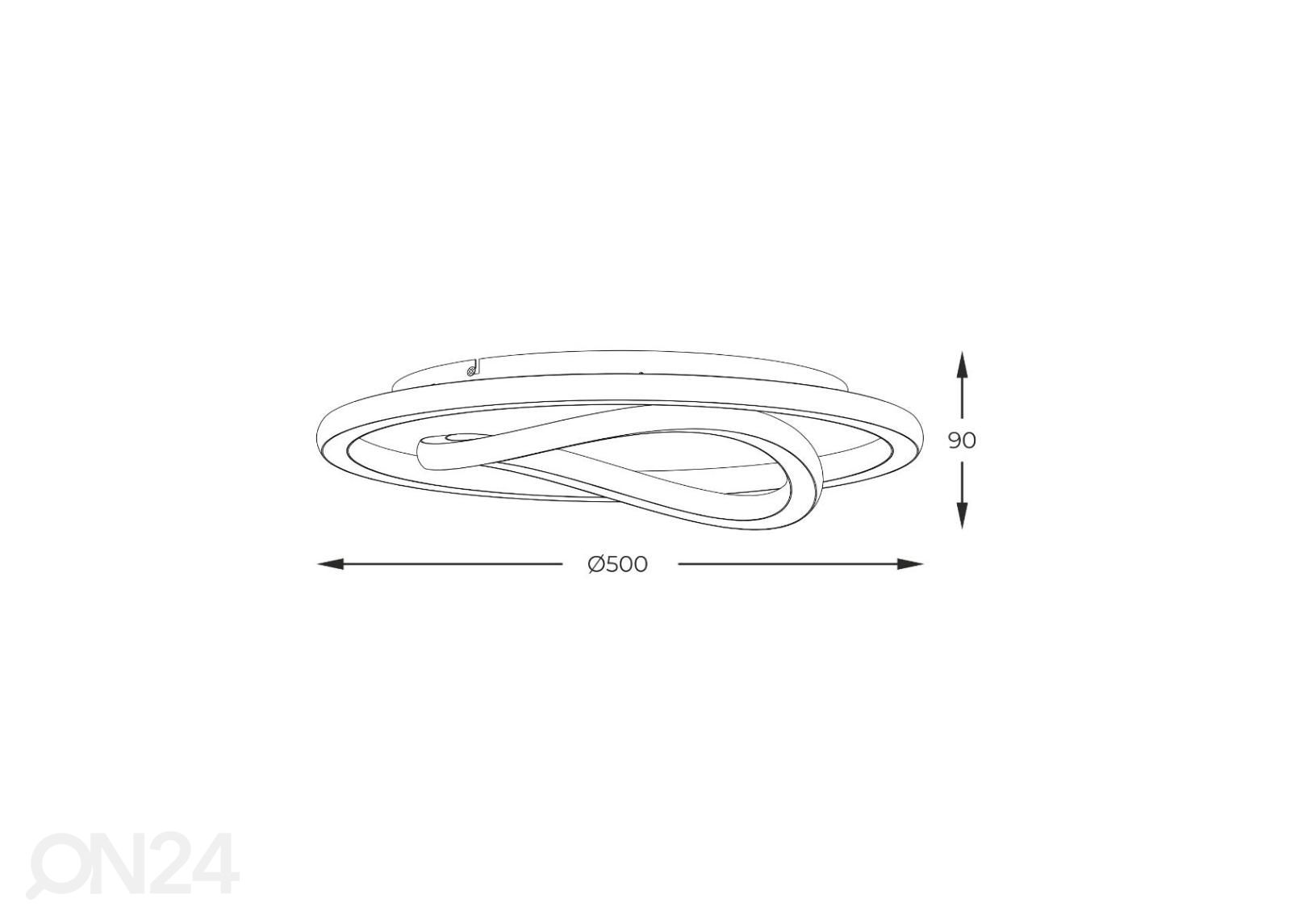 Kattovalaisin Lens Ø 50 cm kuvasuurennos mitat