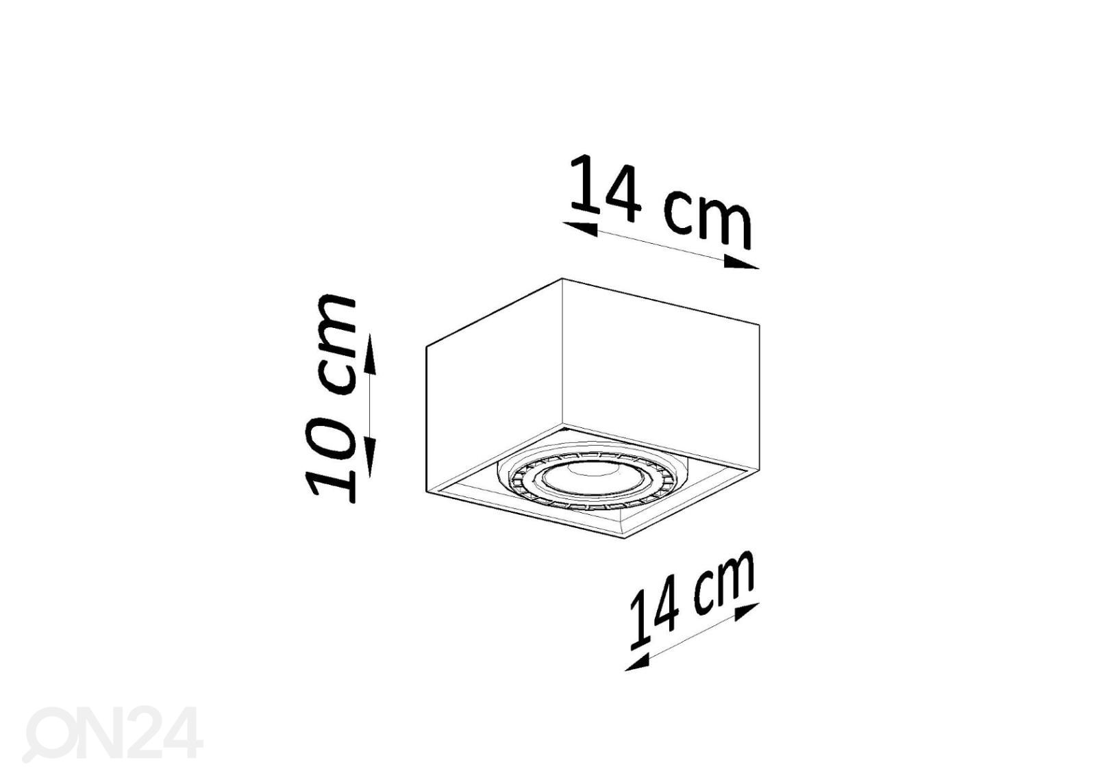 Kattovalaisin Quatro 1, luonnonpuu kuvasuurennos mitat