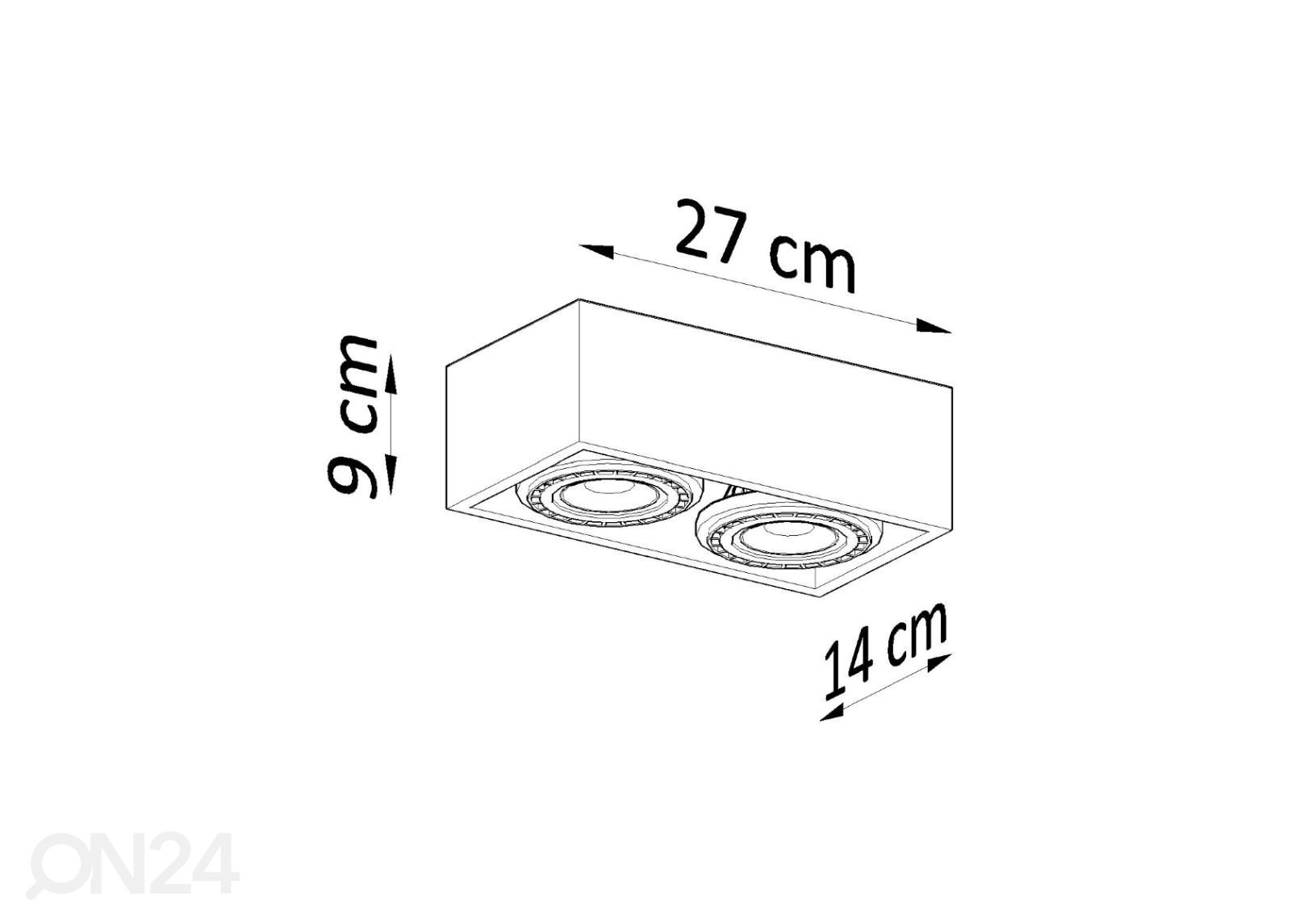 Kattovalaisin Quatro 2, betoni kuvasuurennos mitat