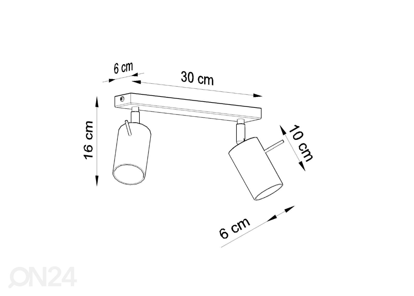 Kattovalaisin Ring 2, kromi kuvasuurennos mitat