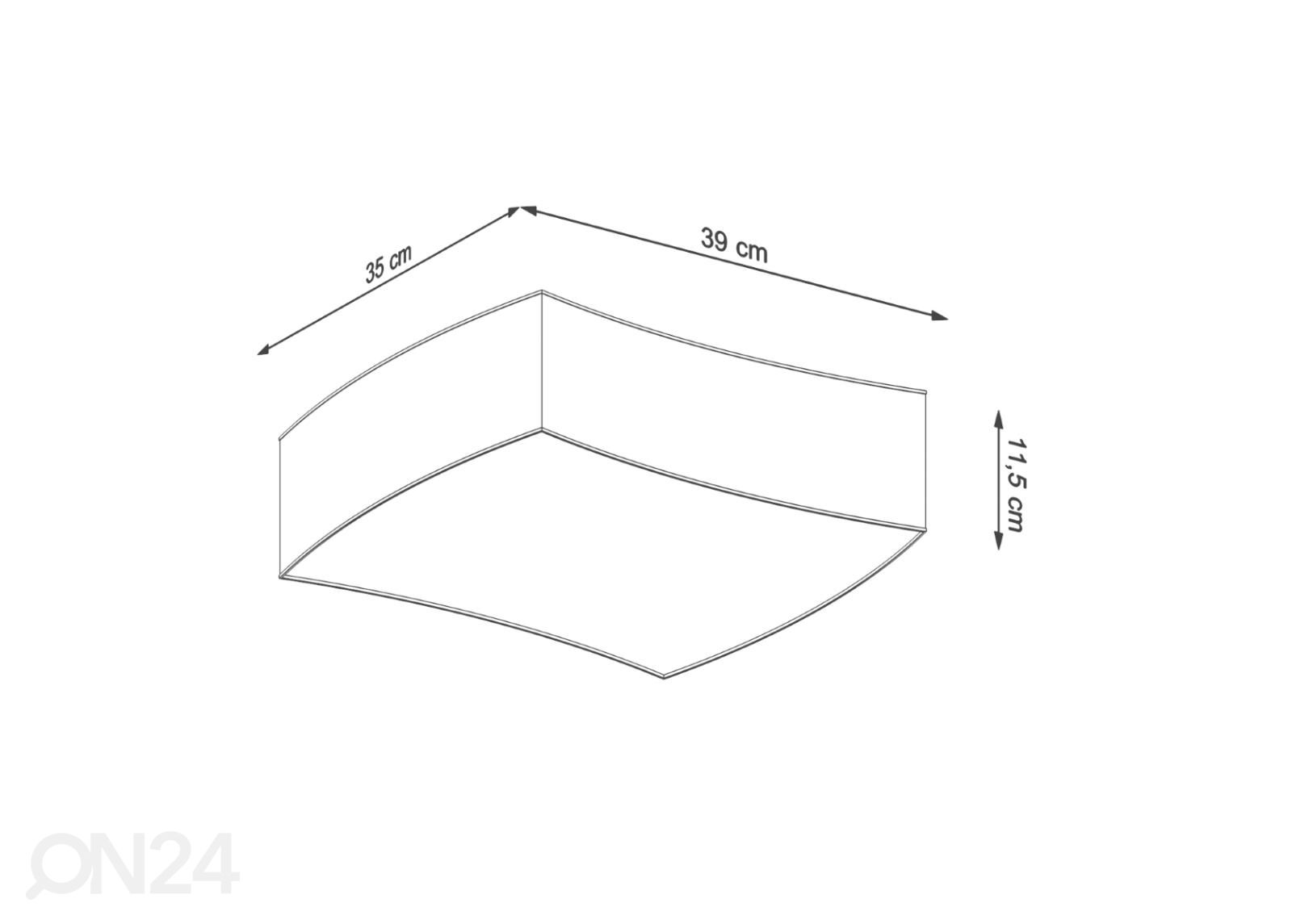 Kattovalaisin Square 1, valkoinen kuvasuurennos mitat