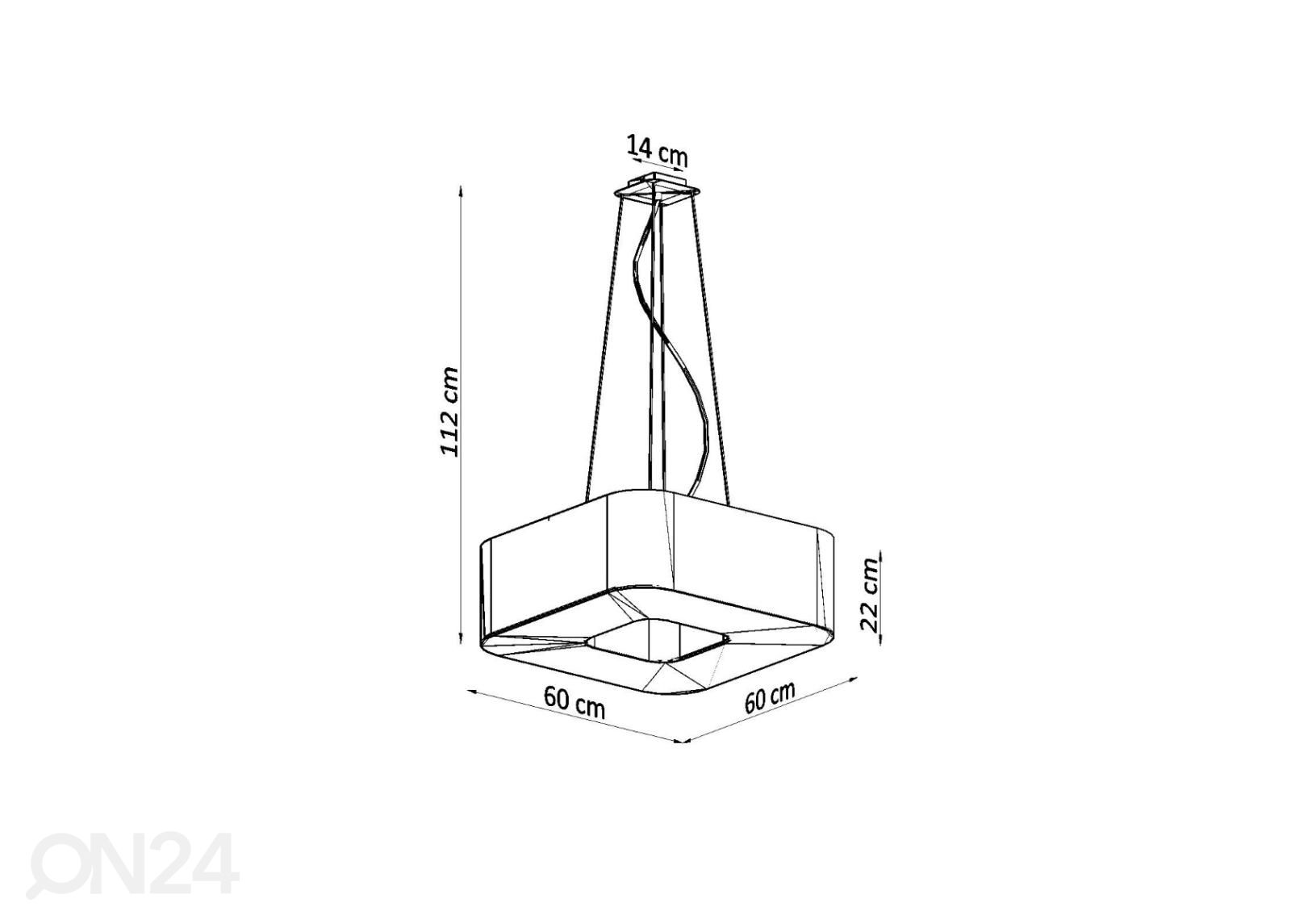 Kattovalaisin Urano 60 kuvasuurennos mitat